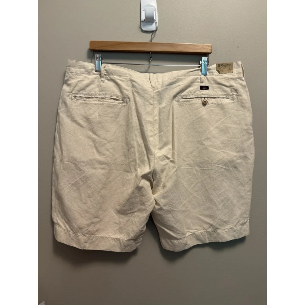 FAHERTY Tradewinds Shorts 7.5” Inseam Linen Blend‎ Cream Tan Mens Size 40 NWT